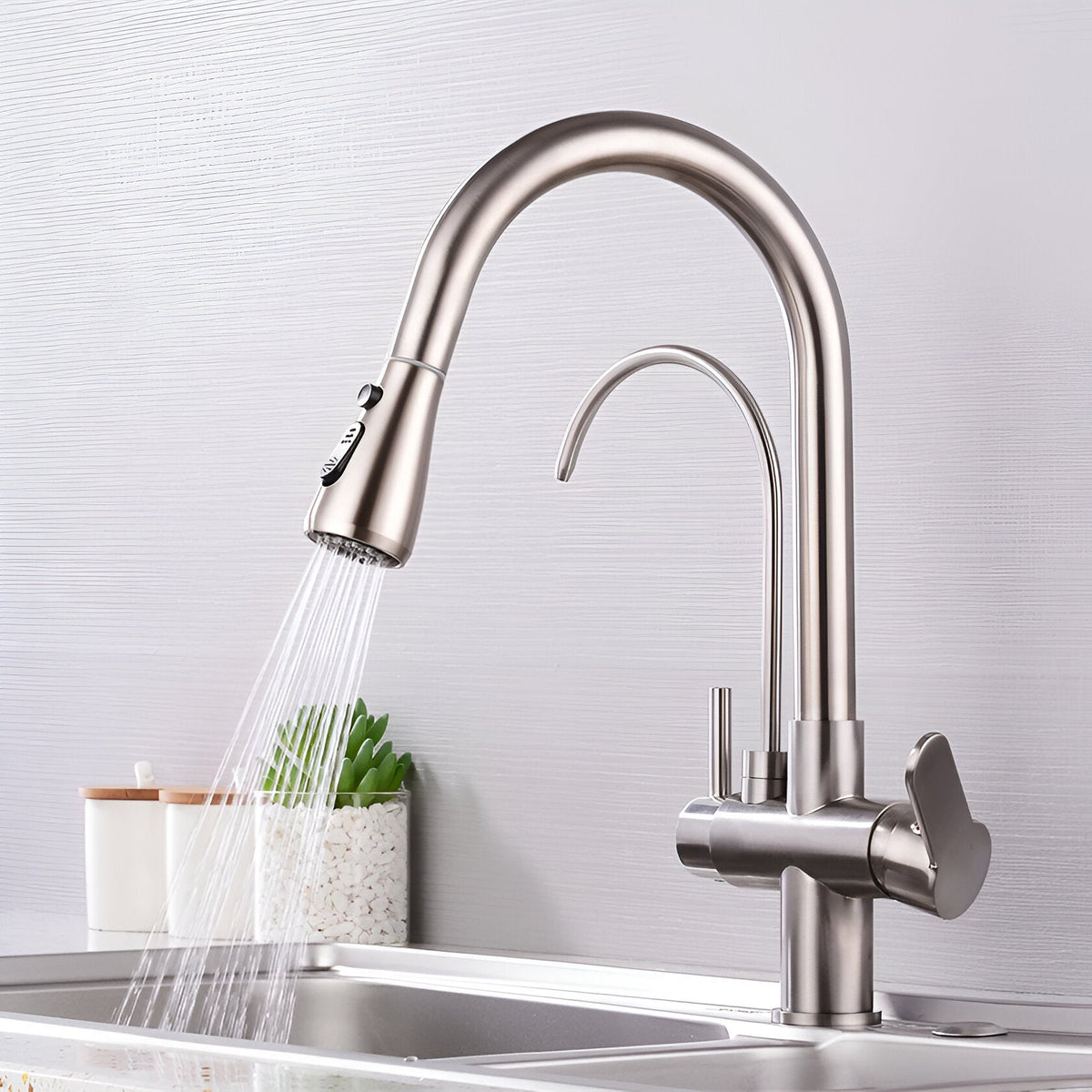 Vera 3-Way Filter Kitchen Faucet with Pull-Down Sprayer