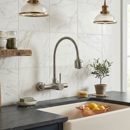 Reno Dual Hole Wall Mount Kitchen Sink Faucet