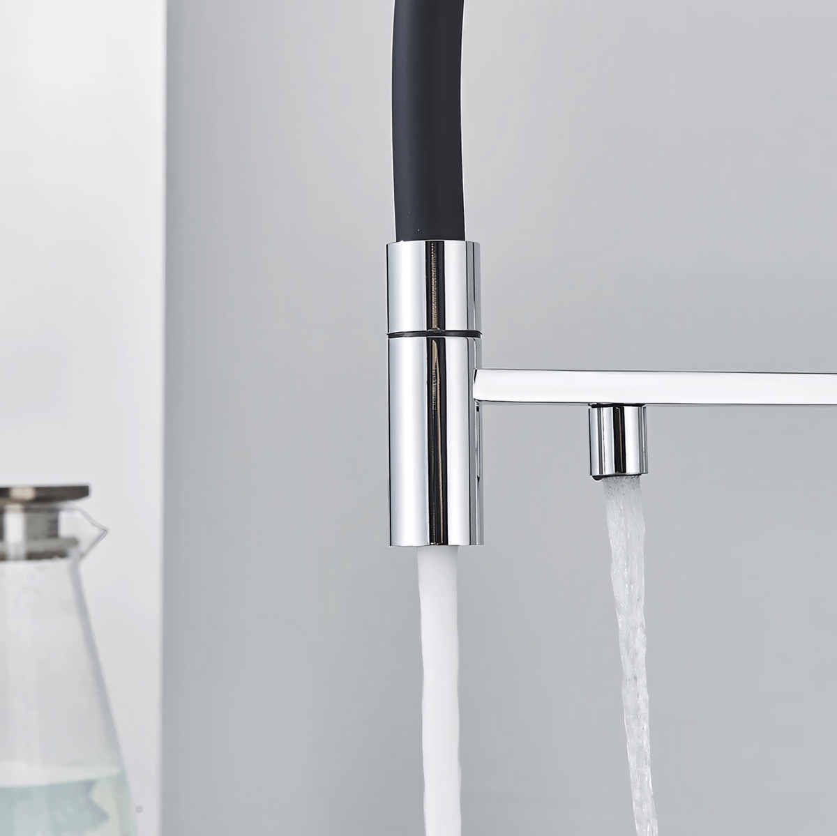 Nola Three-Way Kitchen Faucet with Filter Tap Reverse Osmosis Compatible and Pull-Down Spout