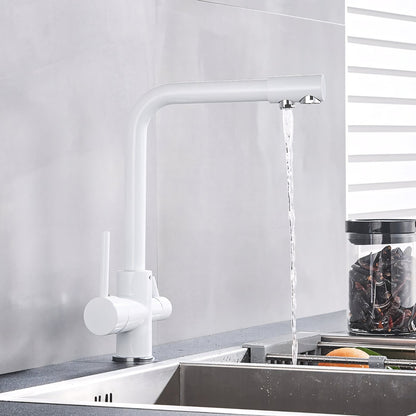 Selma Three-Way Kitchen Faucet with Filter Tap Reverse Osmosis Filters Compatible