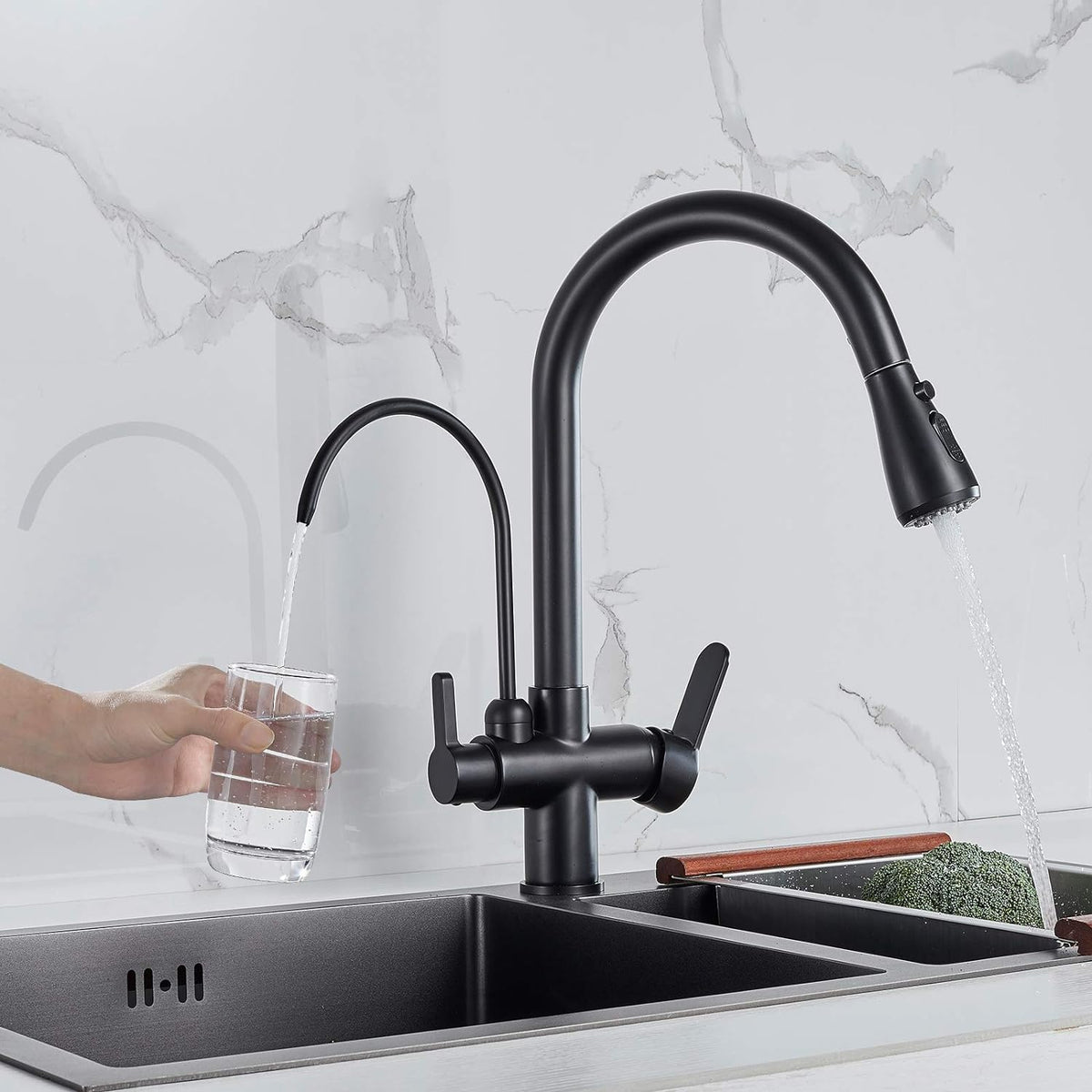 Vera 3-Way Filter Kitchen Faucet with Pull-Down Sprayer