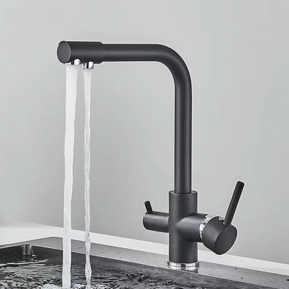 Selma Three-Way Kitchen Faucet with Filter Tap Reverse Osmosis Filters Compatible