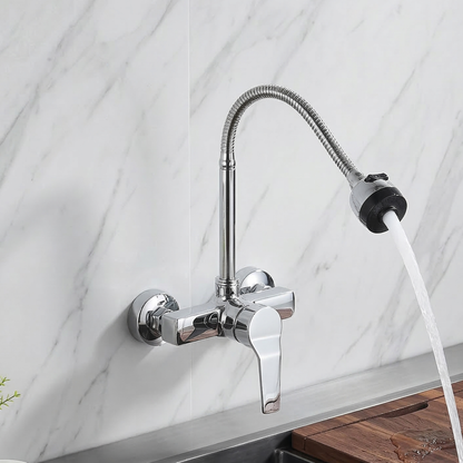 Reno Dual Hole Wall Mount Kitchen Sink Faucet