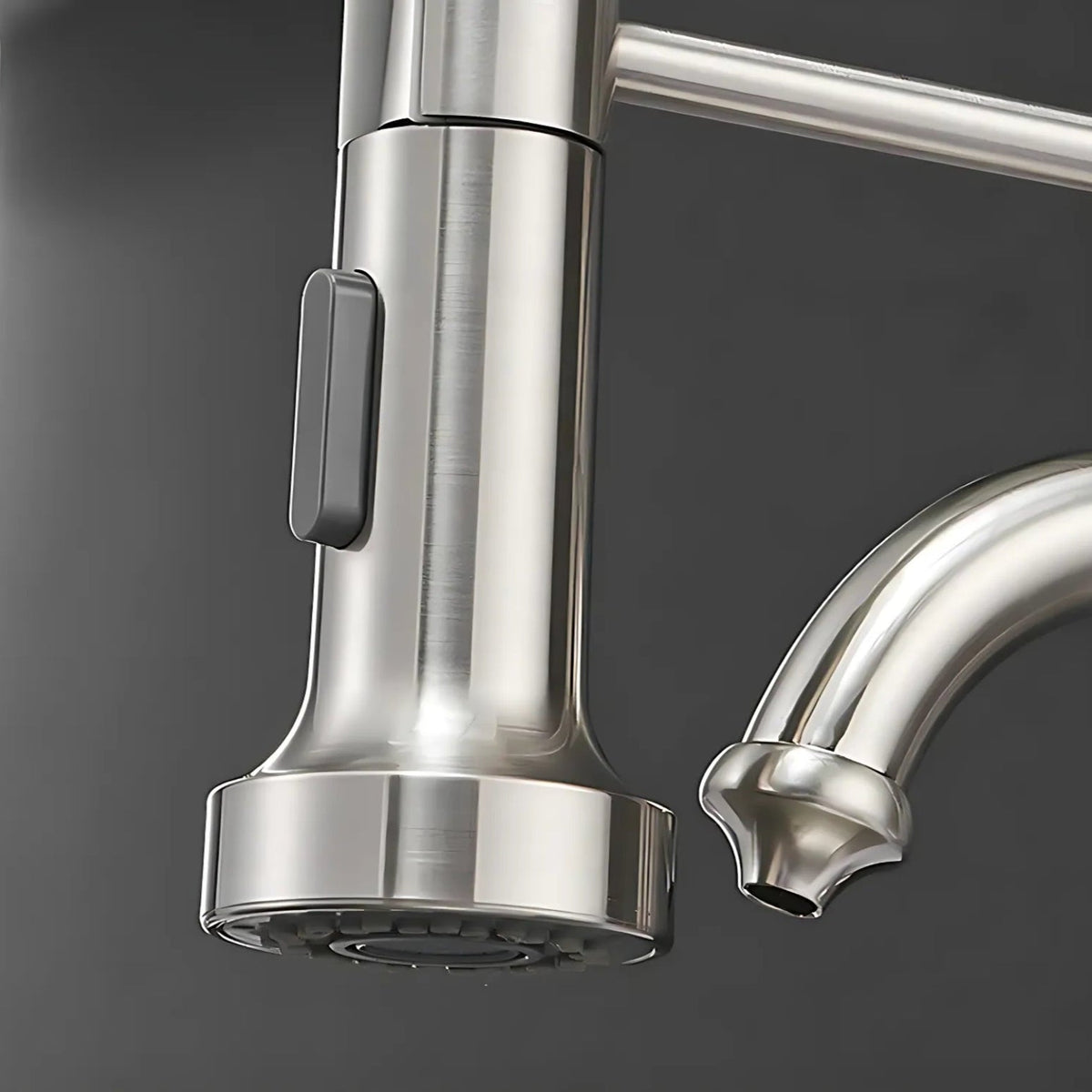 Nilo Three-Way Kitchen Faucet with Filter Tap Reverse Osmosis Compatible and Pull-Down Spout