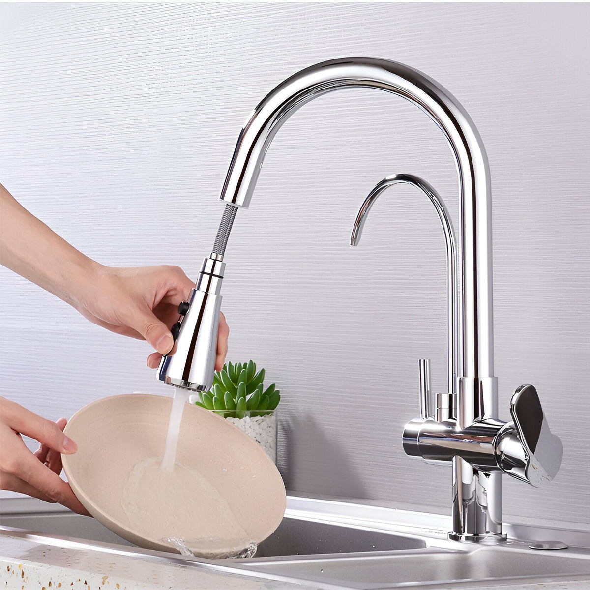 Vera 3-Way Filter Kitchen Faucet with Pull-Down Sprayer