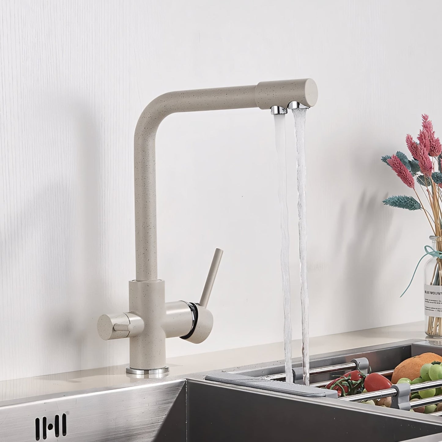 Selma Three-Way Kitchen Faucet with Filter Tap Reverse Osmosis Filters Compatible