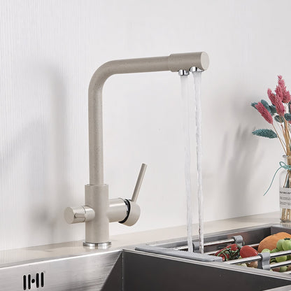 Selma Three-Way Kitchen Faucet with Filter Tap Reverse Osmosis Filters Compatible