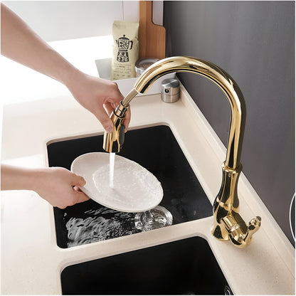 Aurea Luxury Polished Gold Kitchen Faucet