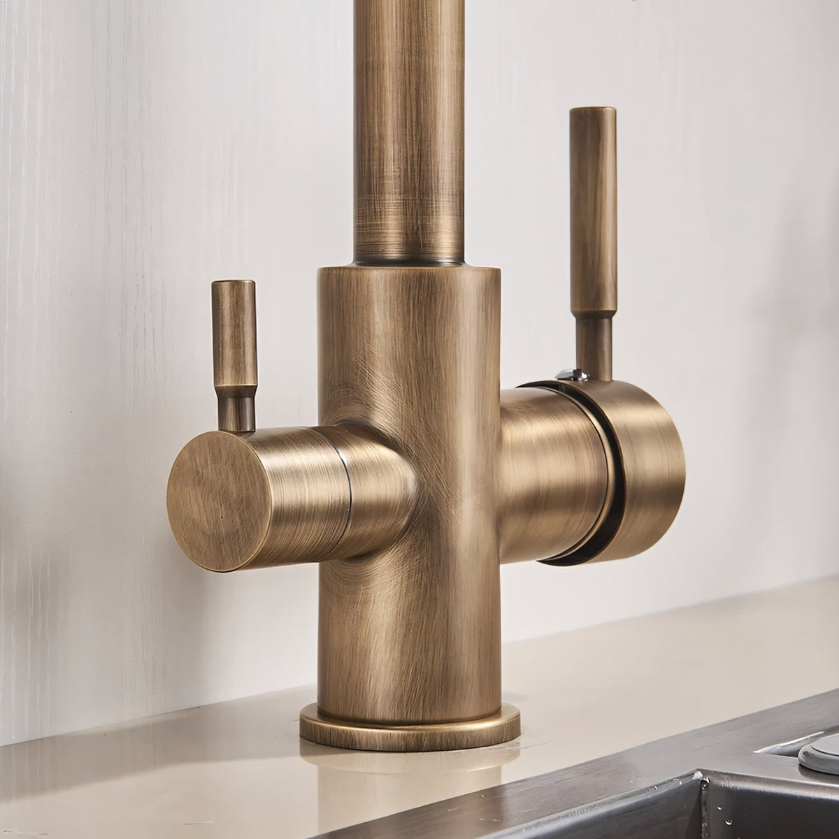 Selma Three-Way Kitchen Faucet with Filter Tap Reverse Osmosis Filters Compatible