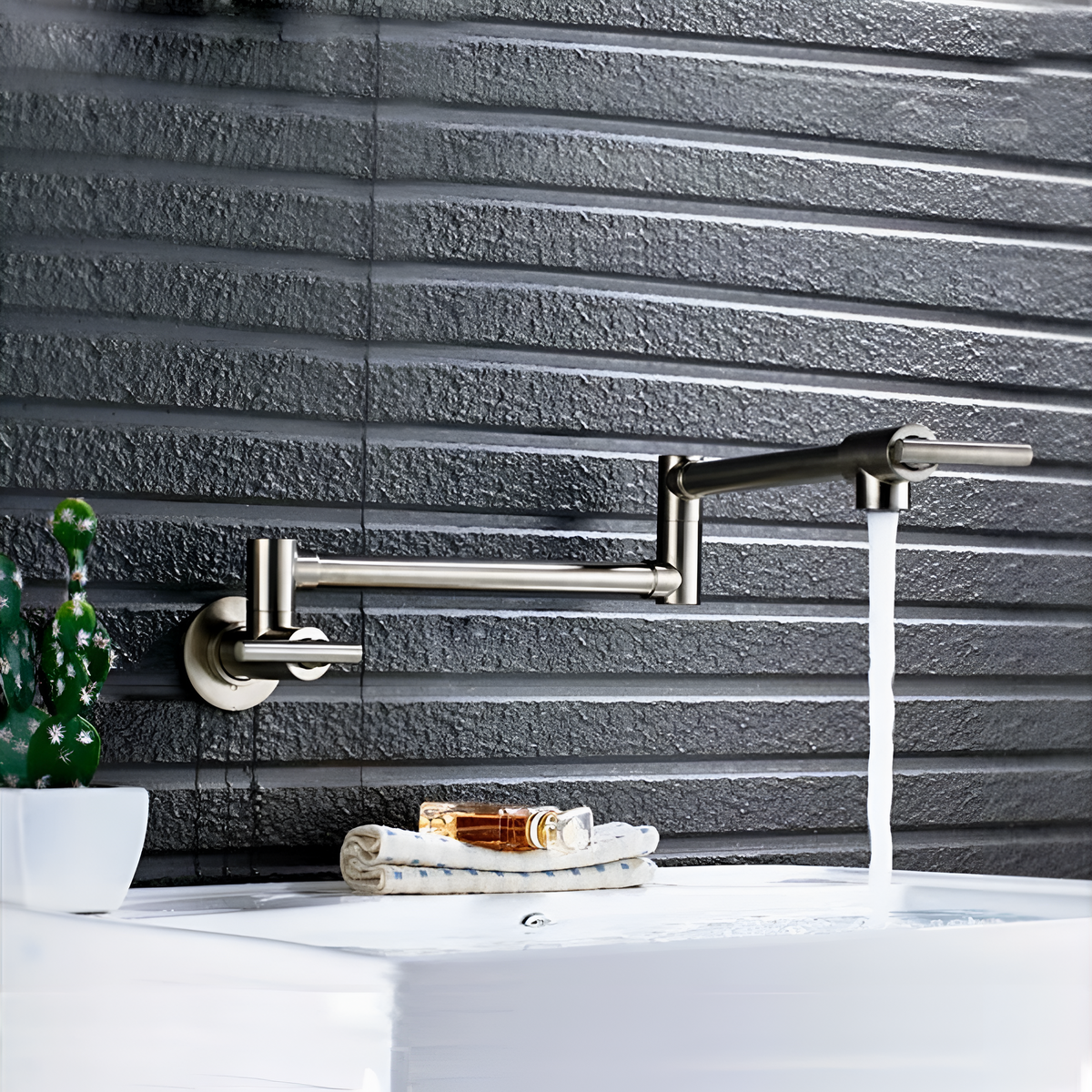 Arlo Wall-Mounted Folding Pot Filler Kitchen Faucet