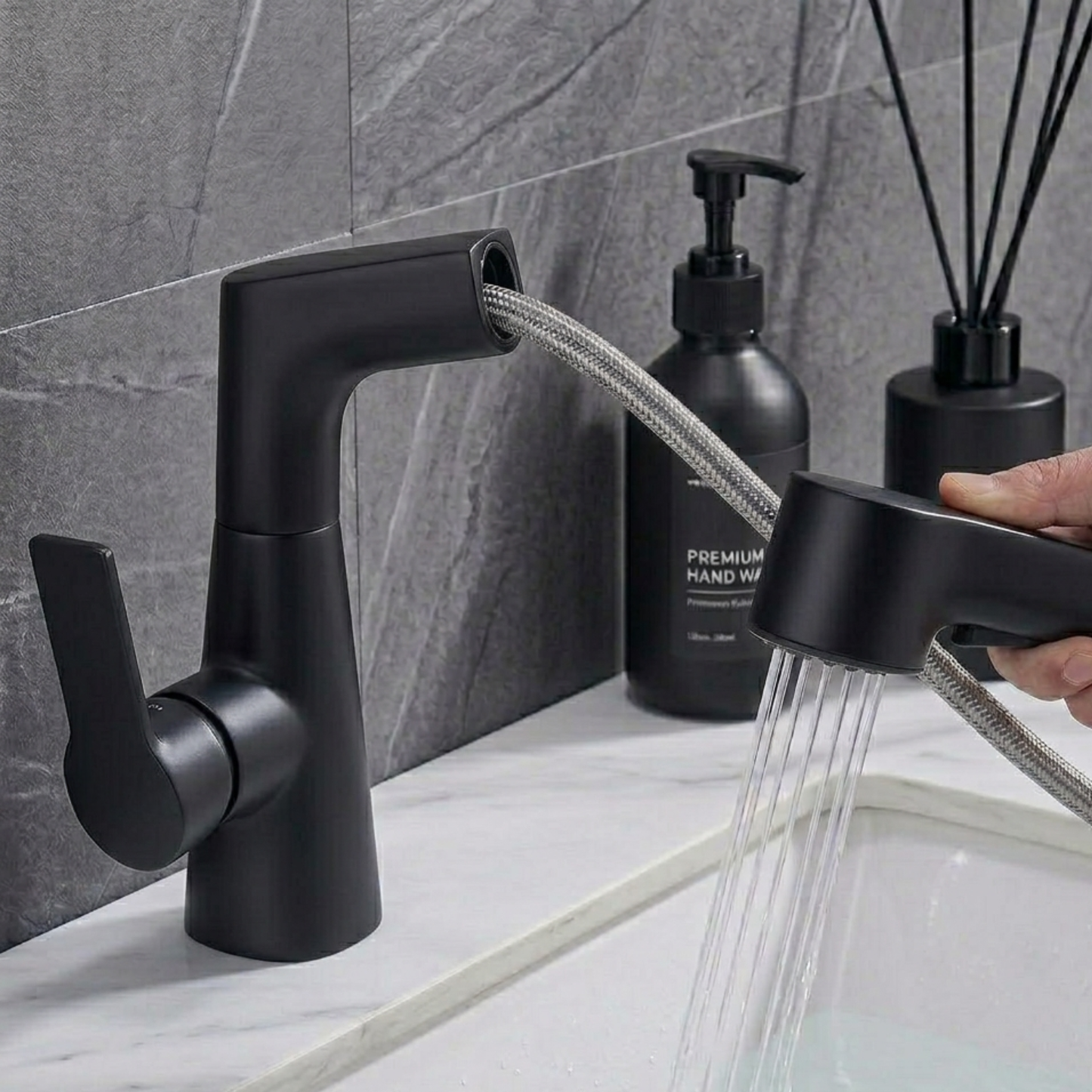 Astra Pull-Out Lift Faucet 360° Rotatable Stainless Steel Sink Mixer