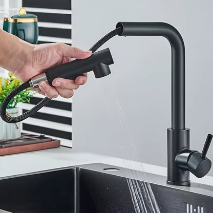 Noir Modern Matte Black Pull-Out Kitchen Faucet