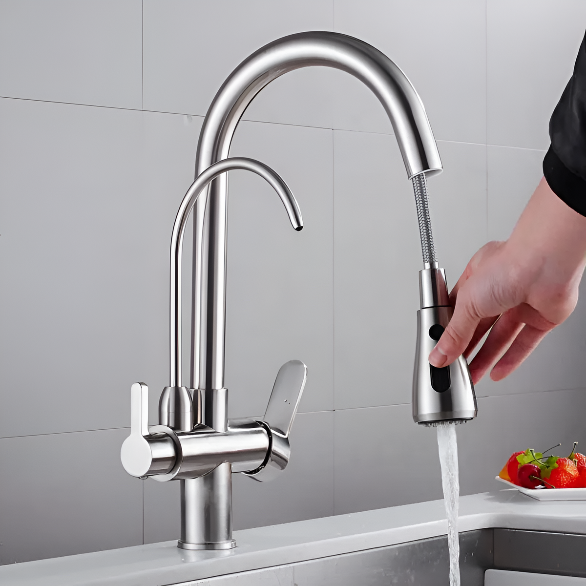 Vera 3-Way Filter Kitchen Faucet with Pull-Down Sprayer