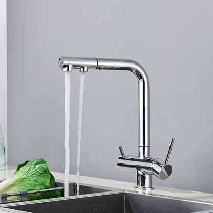 Mira Pro Three-Way Pull-Out Kitchen Faucet with Filter Tap Reverse Osmosis Compatible