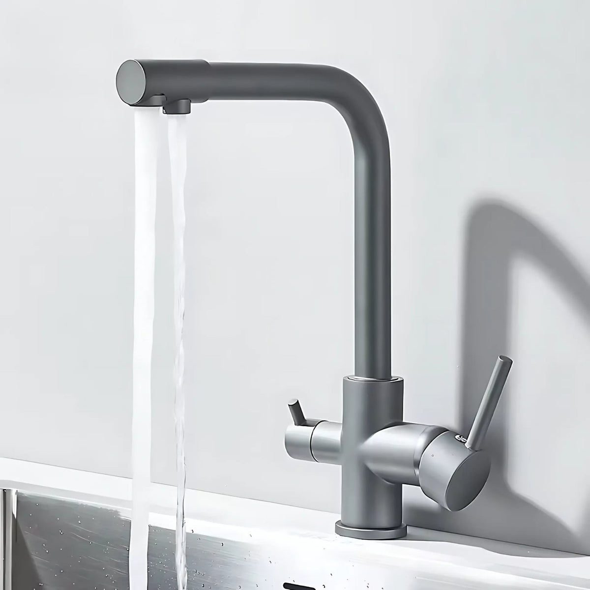 Selma Three-Way Kitchen Faucet with Filter Tap Reverse Osmosis Filters Compatible