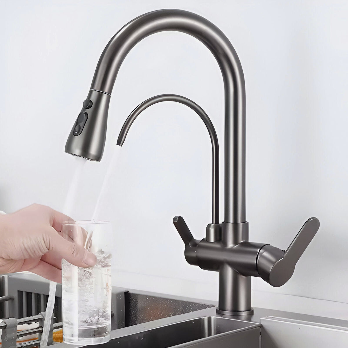 Vera 3-Way Filter Kitchen Faucet with Pull-Down Sprayer