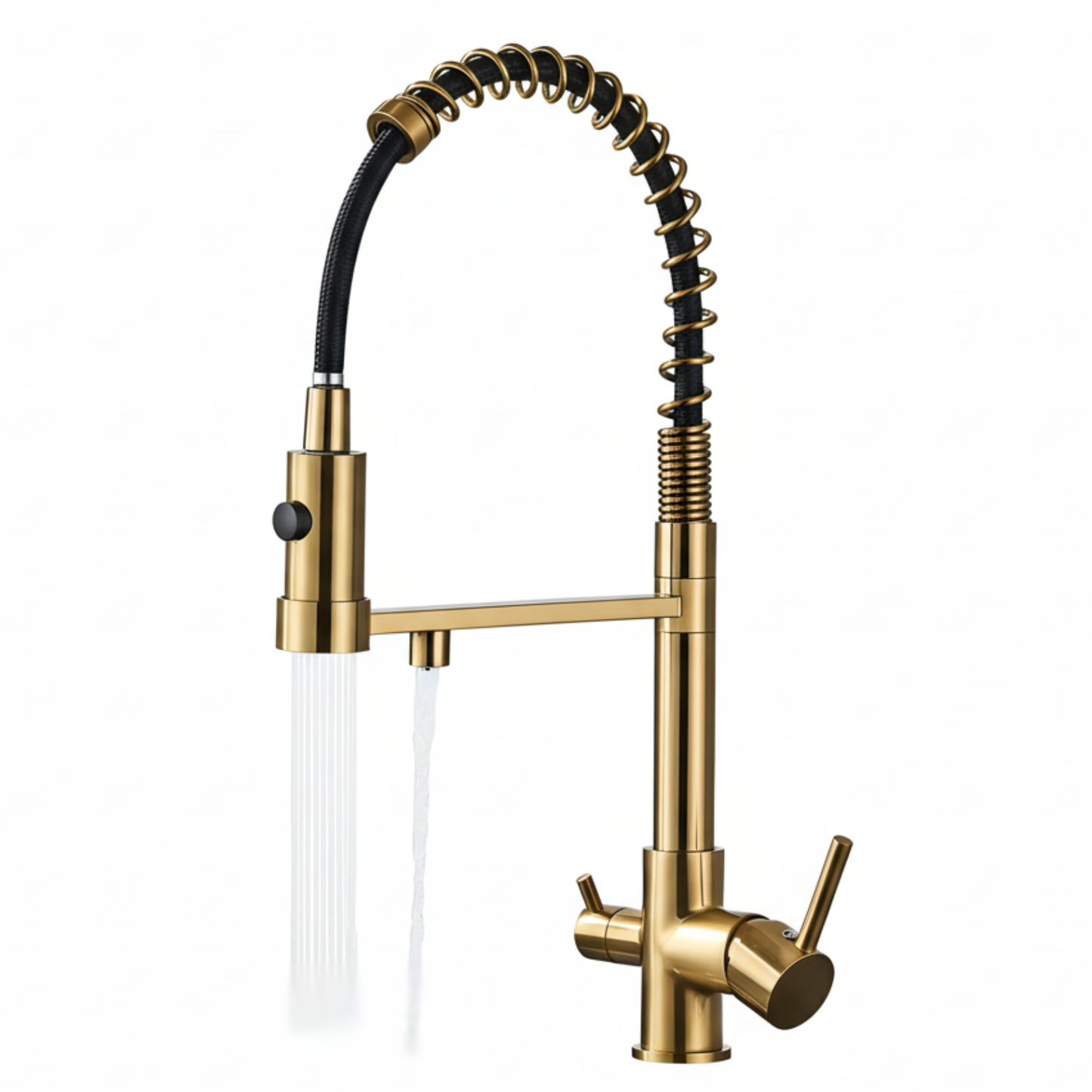 Orin Three-Way Kitchen Faucet with Filter Tap Reverse Osmosis Compatible and Pull-Down Spout