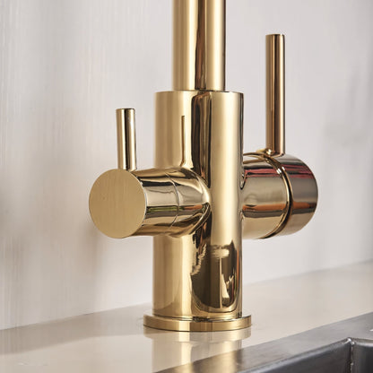 Mira Pro Three-Way Pull-Out Kitchen Faucet with Filter Tap Reverse Osmosis Compatible