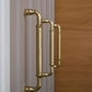 Round Bar Brass Cabinet Handles and Knobs for Wardrobes