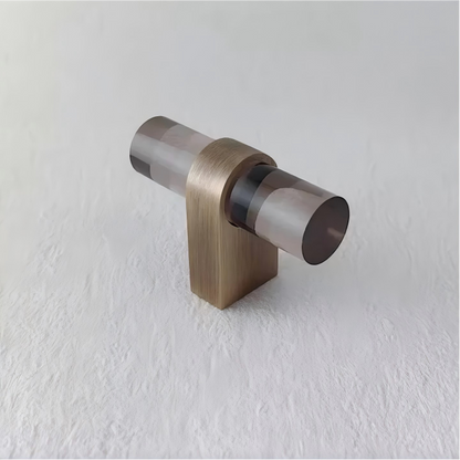 Acrylic Round Bar Drawer Pulls and Cabinet Handles with Brass