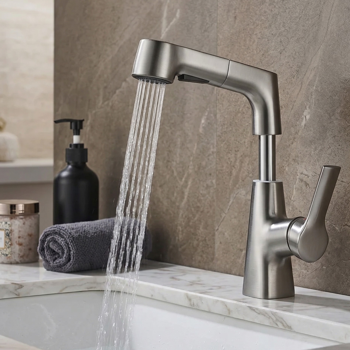 Astra Pull-Out Lift Faucet 360° Rotatable Stainless Steel Sink Mixer