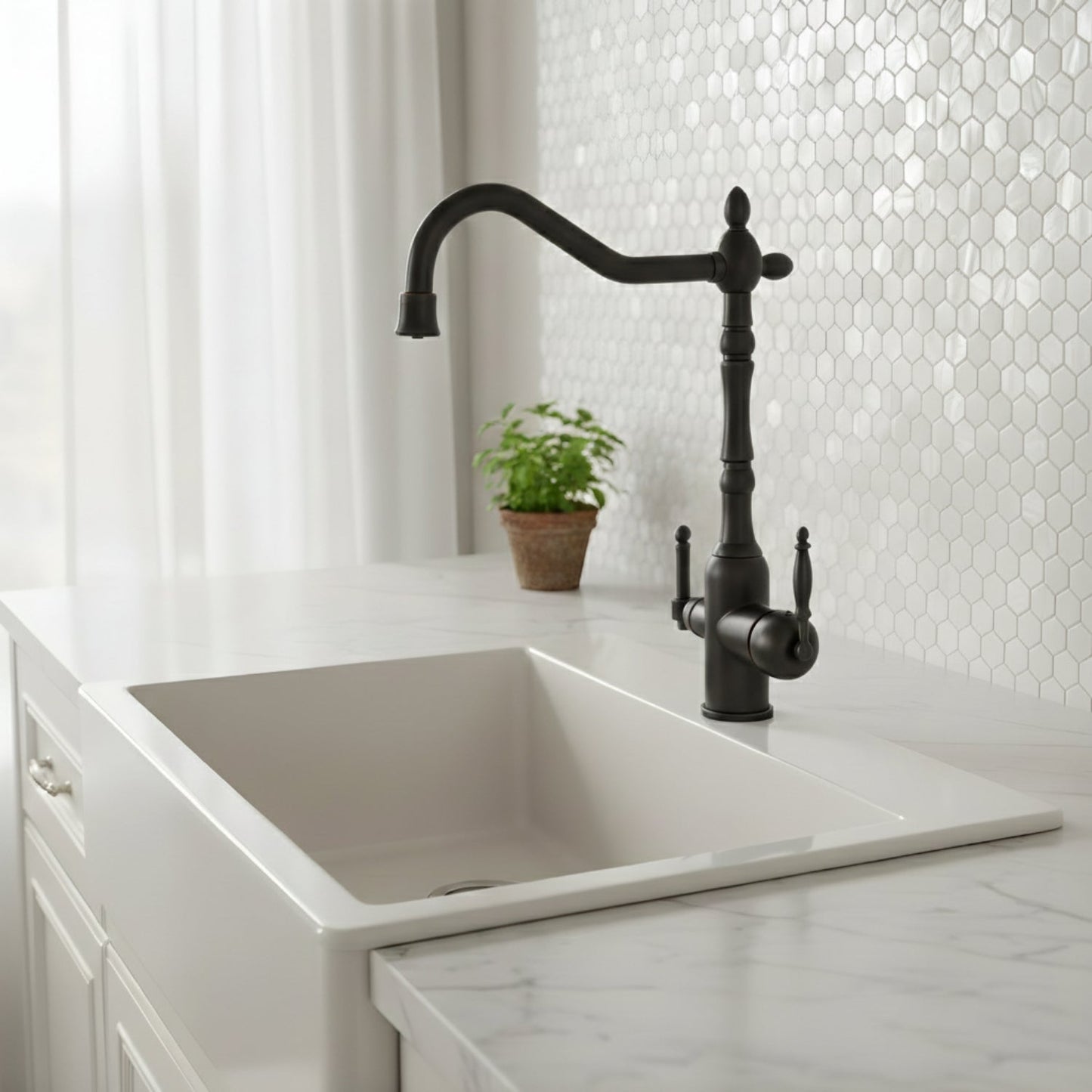 Celia 3-Way Filter Kitchen Faucet with Dual Handles