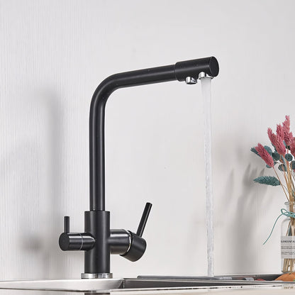 Selma Three-Way Kitchen Faucet with Filter Tap Reverse Osmosis Filters Compatible