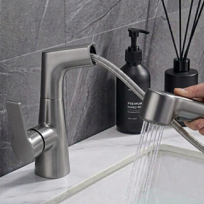 Astra Pull-Out Lift Faucet 360° Rotatable Stainless Steel Sink Mixer