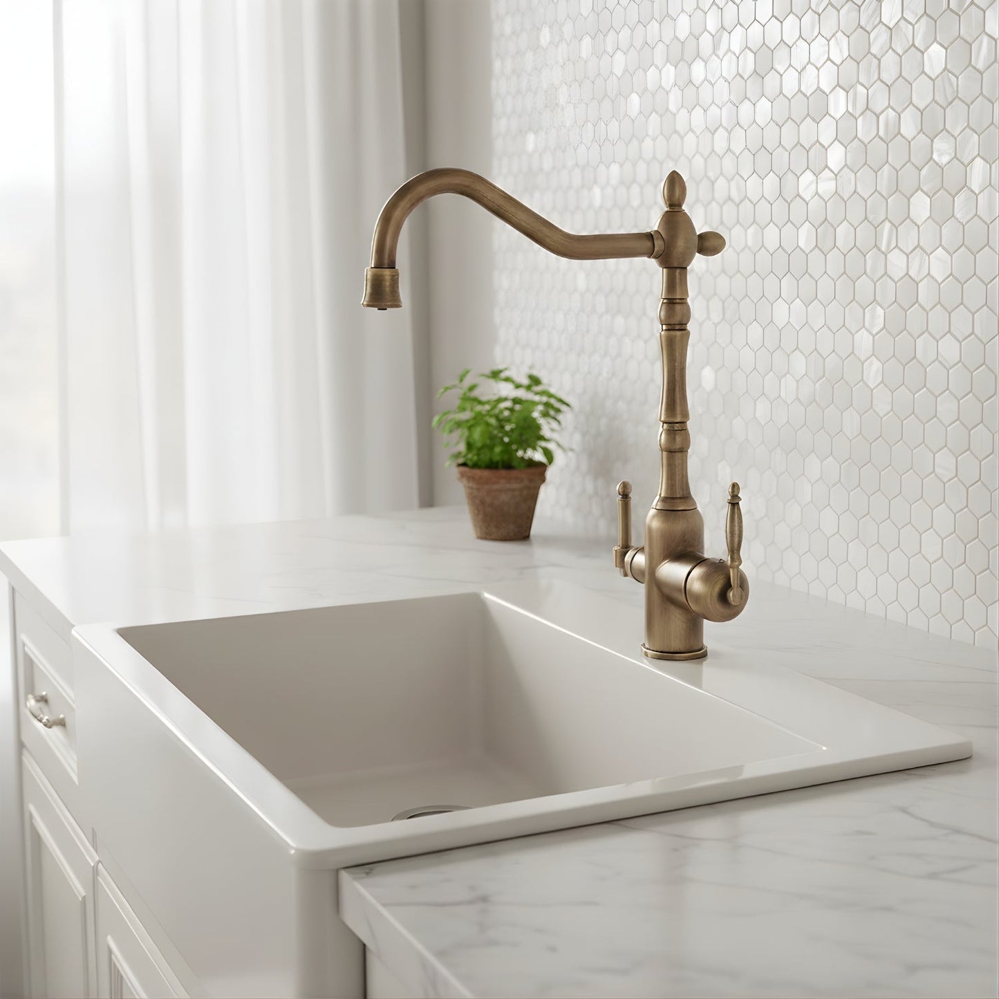 Celia 3-Way Filter Kitchen Faucet with Dual Handles