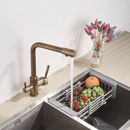 Selma Three-Way Kitchen Faucet with Filter Tap Reverse Osmosis Filters Compatible