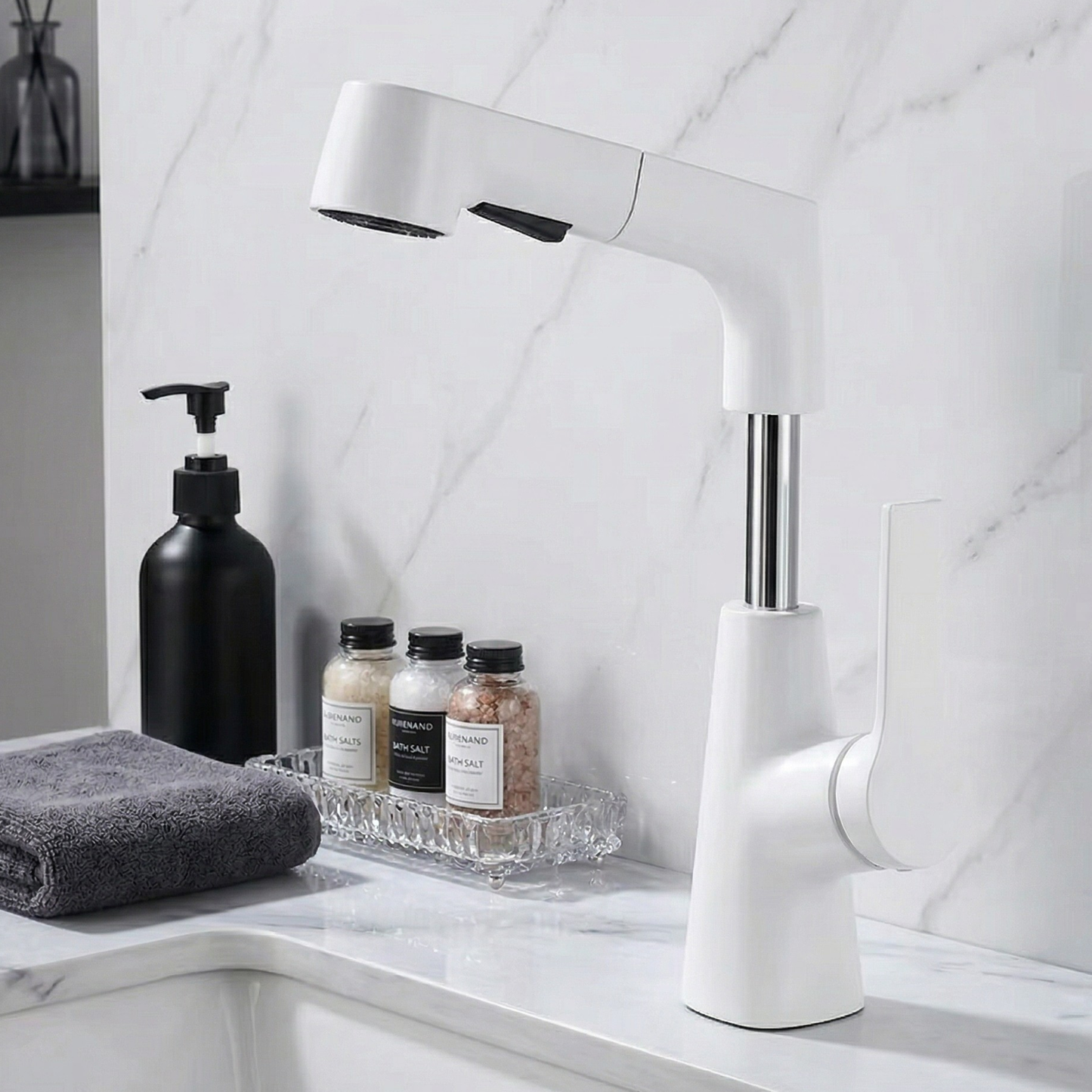 Astra Pull-Out Lift Faucet 360° Rotatable Stainless Steel Sink Mixer