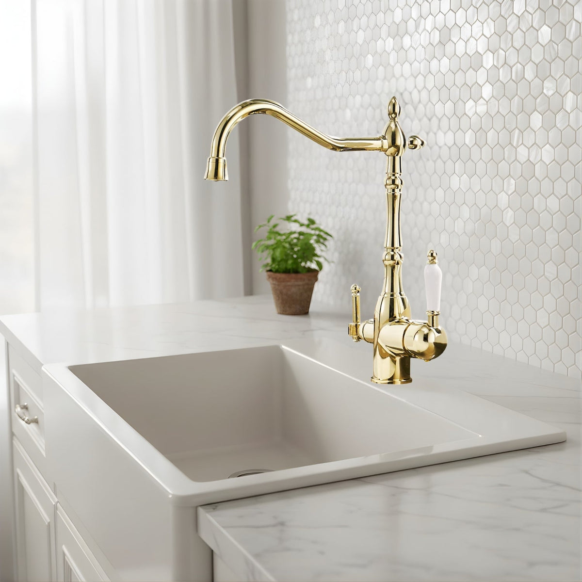 Celia 3-Way Filter Kitchen Faucet with Dual Handles
