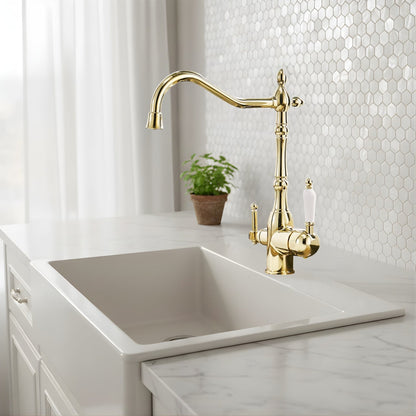 Celia 3-Way Filter Kitchen Faucet with Dual Handles
