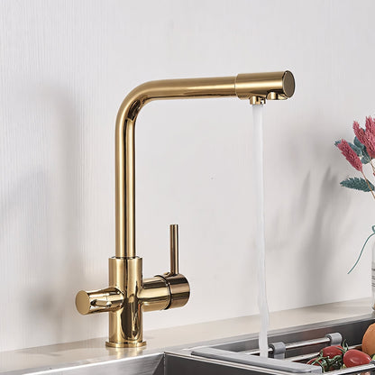 Selma Three-Way Kitchen Faucet with Filter Tap Reverse Osmosis Filters Compatible