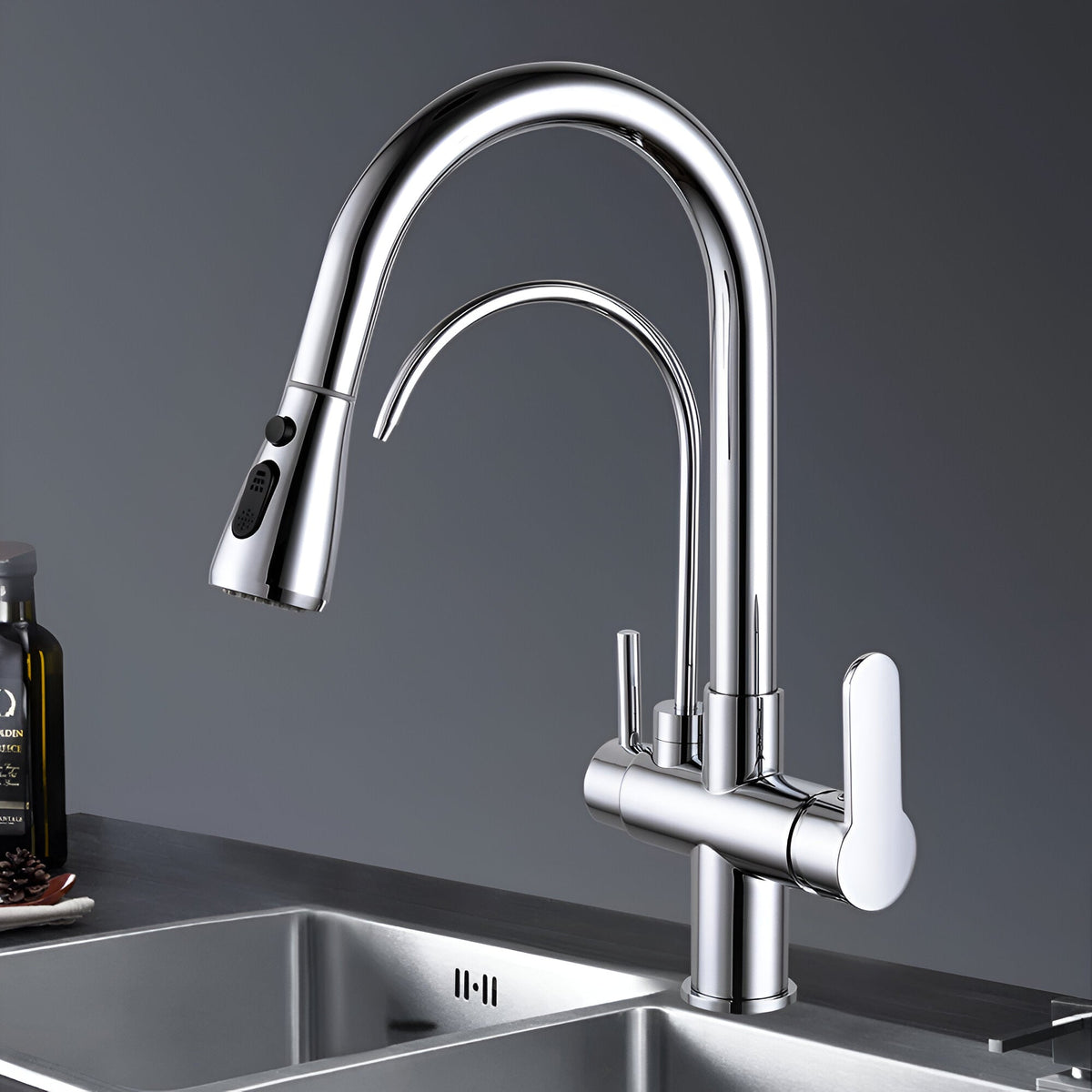 Vera 3-Way Filter Kitchen Faucet with Pull-Down Sprayer
