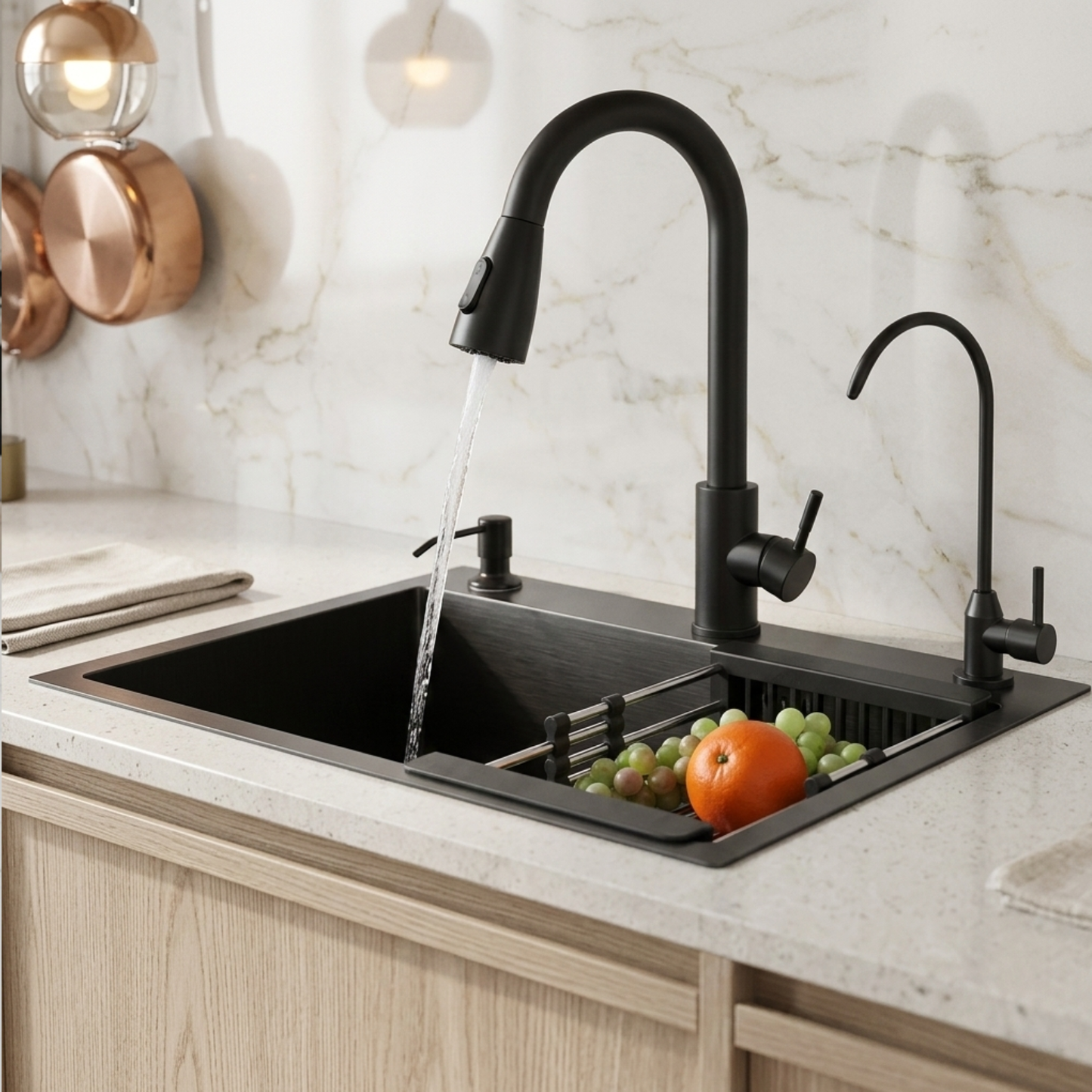 Onyx 22" Kitchen Sink System with Pull-Out Faucet