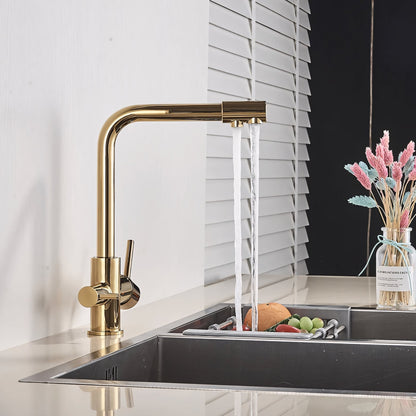 Selma Three-Way Kitchen Faucet with Filter Tap Reverse Osmosis Filters Compatible