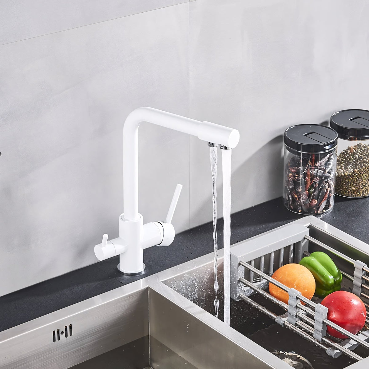 Selma Three-Way Kitchen Faucet with Filter Tap Reverse Osmosis Filters Compatible