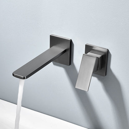 Concealed Single Handle Wall Mounted Bathroom Sink Faucet