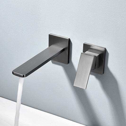 Siena Modern Concealed Wall-Mounted Bathroom Sink Faucet with Slim Spout
