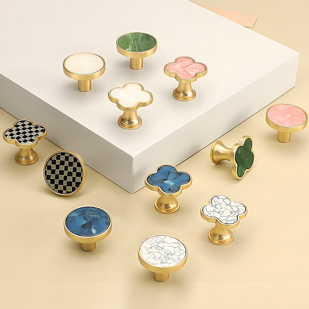Colored Inset Cabinet Knobs for Wardrobes and Drawers