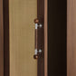 Wooden Round Bar Cabinet Handles with Brass Mounts