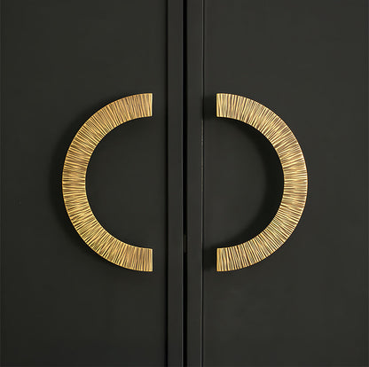 Textured Half Moon Brass Cabinet Pulls and Knobs