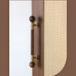 Wooden Round Bar Cabinet Handles with Brass Mounts