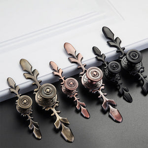 Floral Backplate Cabinet Pulls and Drawer Handles
