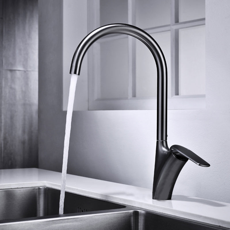 Mixer Tap Brushed Swivel  Deck Mounted Kitchen Sink Faucet