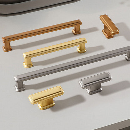 Stepped Rectangular Cabinet Pulls and T-Knobs