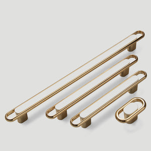 Gold Cabinet Pulls and Knobs with Color Insert