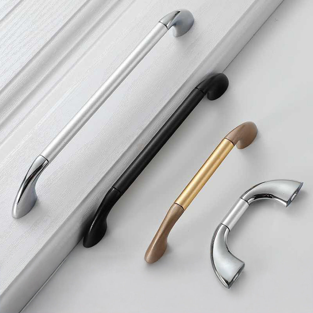 Round Bar Cabinet Pulls with Curved Tapered Feet