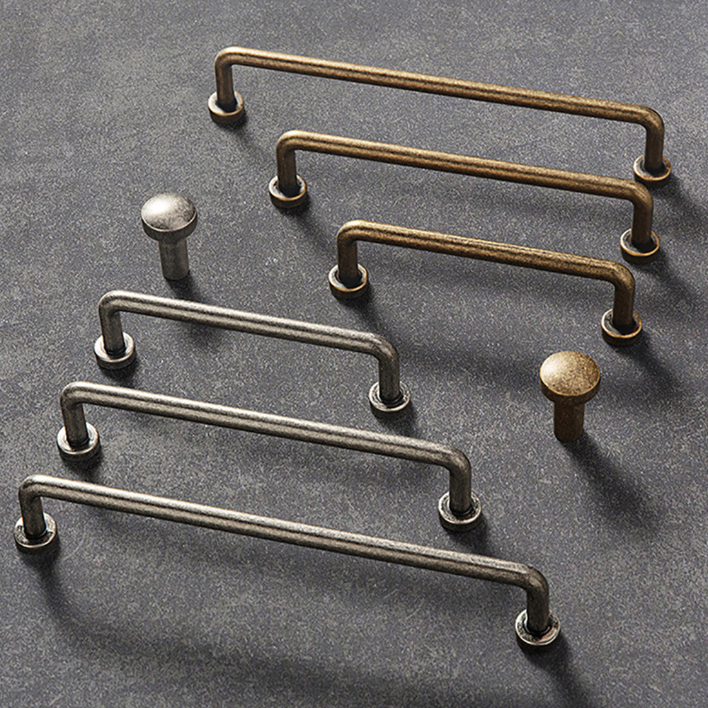 Vintage Slim Curved Cabinet Pulls and Knobs for Dressers